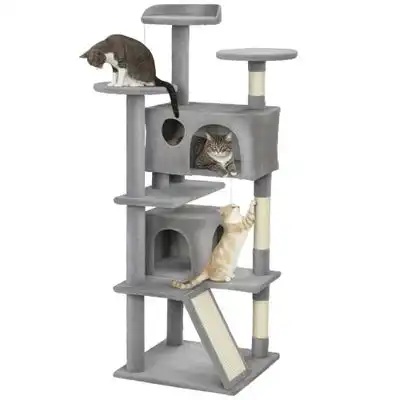 PawHut Árbol para Gato 49x49x138 cm Gris Claro - 1 Article - PawHut - Comparador de precios