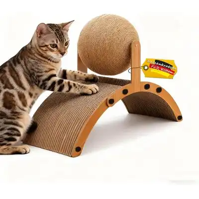 HausPets Rascador gatitos hierba gatera, sisal curvado 35x26x15 cm - Una pieza - HausPets - Comparador de precios