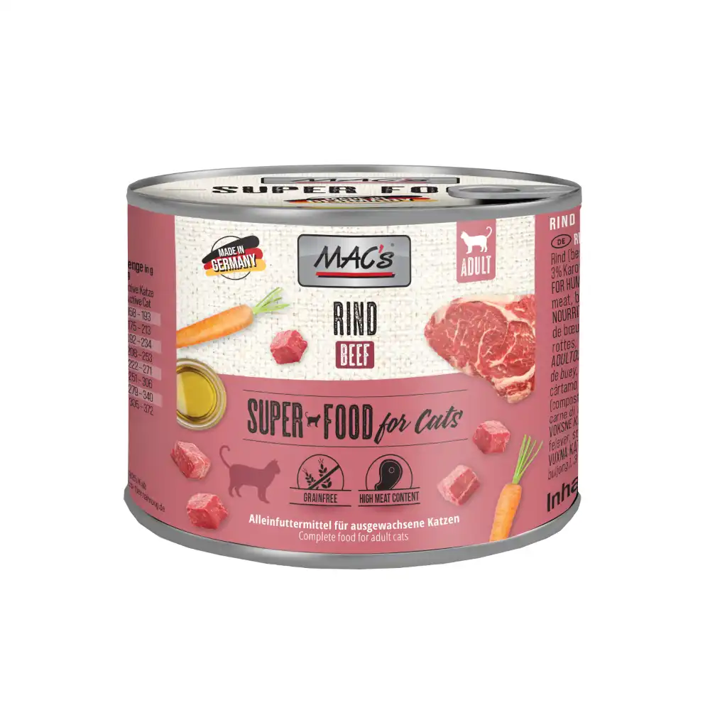 MAC's 6 x 200 g en latas para gatos - Vacuno