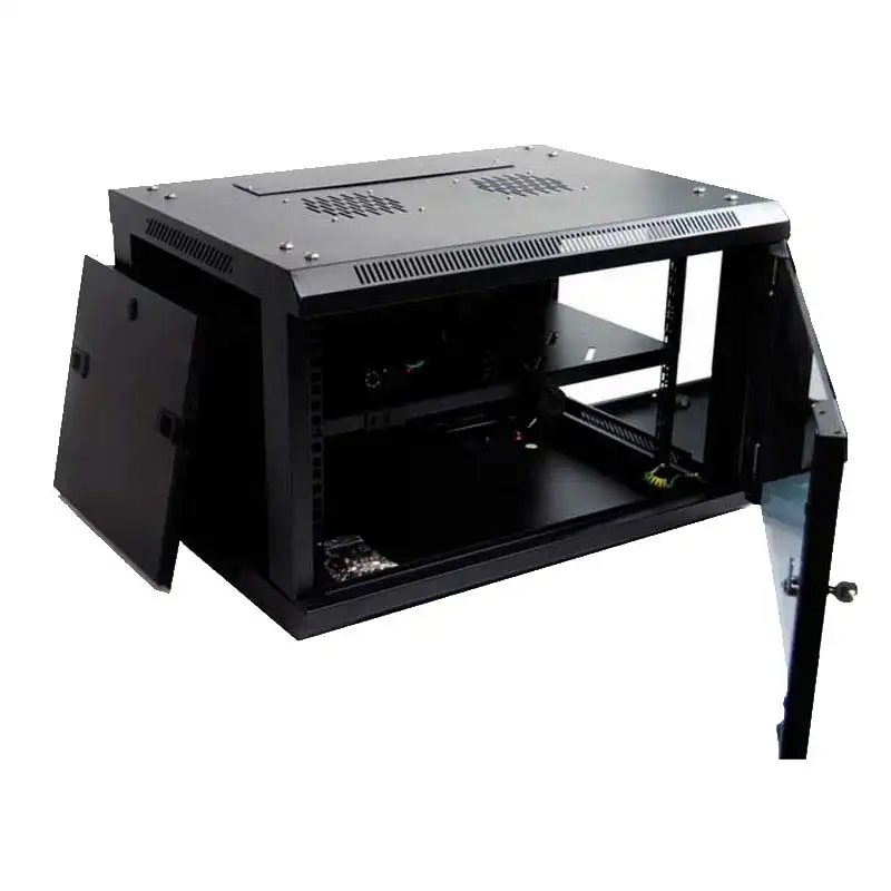 Powergreen Armario Rack Mural 19" 6U 600x450mm + Termostato + 2 Ventiladores + 1 Bandeja Fija