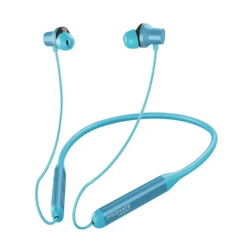 Promate Velcon Auriculares Inalámbricos Bluetooth para Cuello Cancelación de Ruido Activa ANC Azul