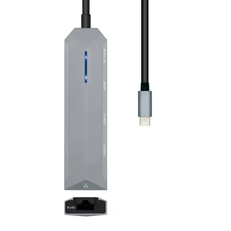 Aisens Docking USB-C 3.2 5 en 1 Multipuerto Gris