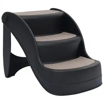 Escalera Para Perros Plegable De 3 Peldaños Negra Vidaxl