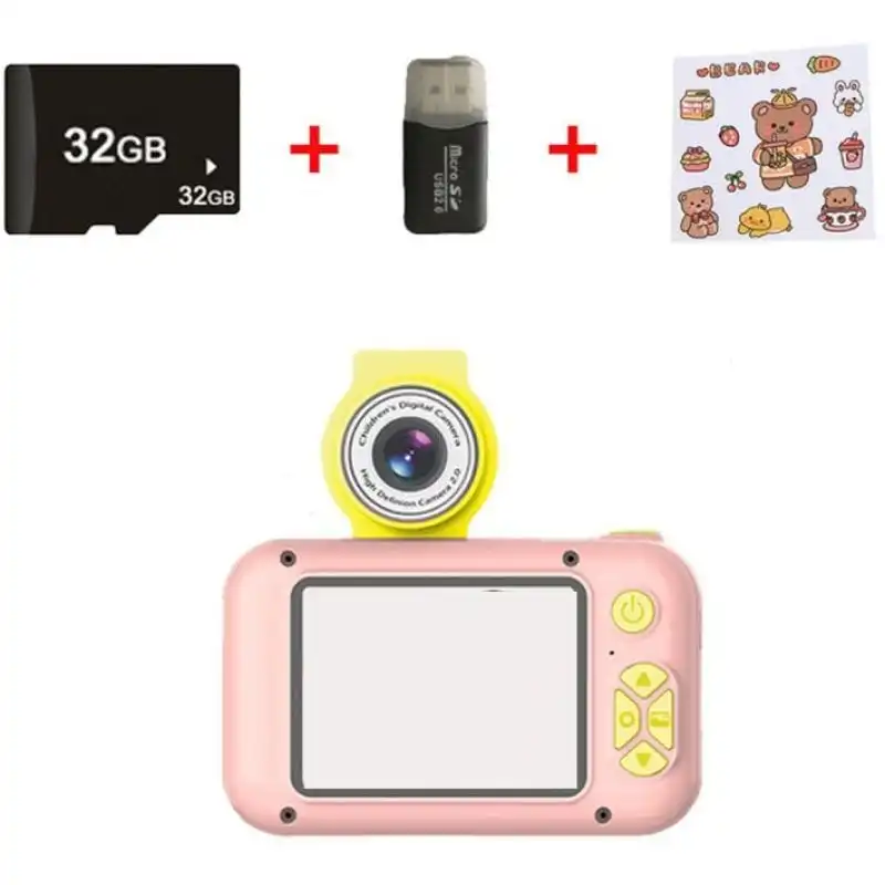 Kinsi X101 Cámara Infantil 2.4" 40MP con Tarjeta SD de 32GB y Objetivo Abatible Rosa
