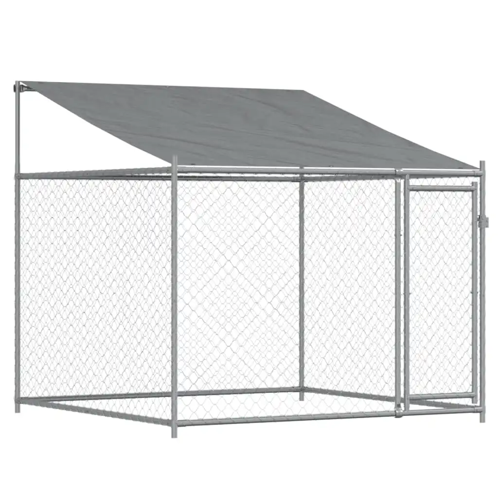 vidaXL Jaula de perros techo y puerta acero galvanizado gris 10x2x2 m - VIDAXL - Comparador de precios