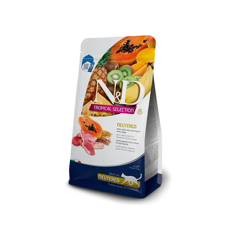 1,5Kg Farmina Tropical Neutered Pienso para Gato Esterilizado con Cordero - Farmina - Comparador de precios