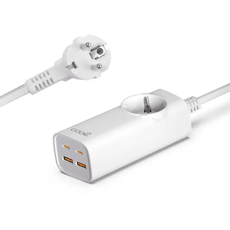 Cool Cargador Universal Multipuerto 65W Regleta 5 Puertos Blanco