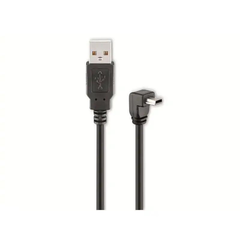 Goobay Cable USB 2.0 a Mini USB Acodado Macho/Macho 1.8m Negro
