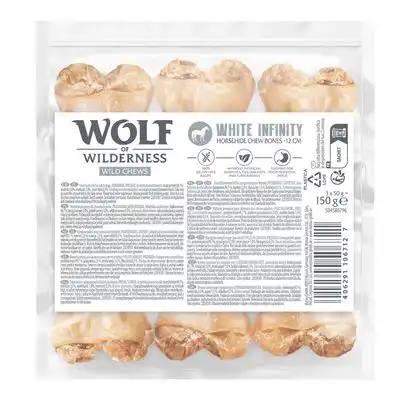 Hueso de piel de caballo "White Infinity" Wolf of Wilderness - 3 x 12 cm (150 g) - Wolf of Wilderness - Comparador de precios