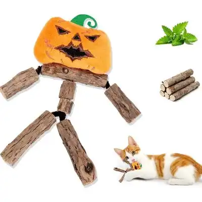 IntiMeg Palo de hierba gatera - Calabaza de Halloween para gatos - 1 juguete de hierba gatera: 15 cm - IntiMeg - Comparador de precios