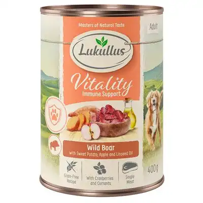 Lukullus Vitality 6 x 400 g comida húmeda en oferta: 5 + 1 ¡gratis! - Sistema inmunitario, con jabalí - Lukullus - Comparador de precios