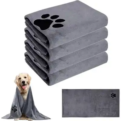 Pawffee 4 toallas de microfibra 100x50cm para perros, secado rápido, grises - 1 pieza - Pawffee - Comparador de precios