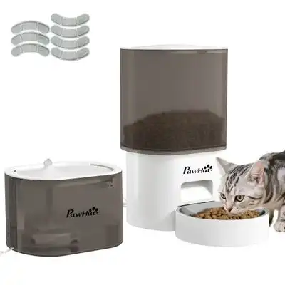 PawHut Conjunto Comedero Fuente 27.5x18x29.5 cm Blanco - 1 Article - PawHut - Comparador de precios