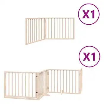 Puerta Para Perros Plegable 6 Paneles Madera De Álamo 480 Cm Vidaxl