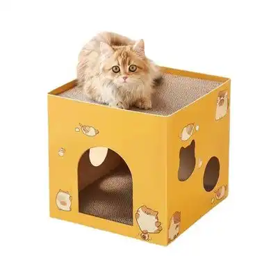 Qinhul Casa plegable de doble capa para gatos - amarillo 30x30x30cm - Qinhul - Comparador de precios