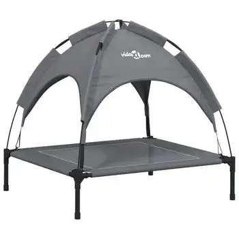 vidaXL Cama para perros con dosel antracita tela oxford y acero - VIDAXL - Comparador de precios