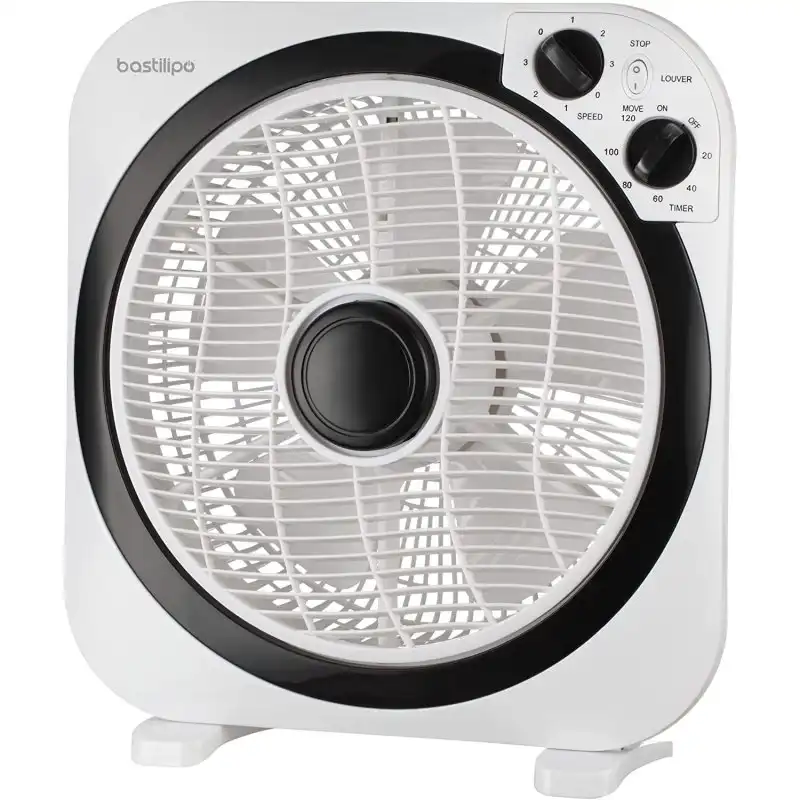 Bastilipo - Ventilador Box Fan, 40w, Con Temporizador, Zahara
