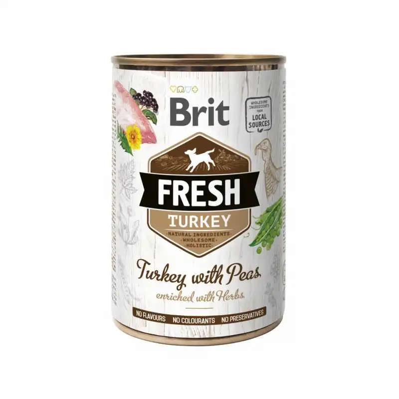 Brit fresh pavo guisantes latas para perro, Unidades 6 x 400 Gr - Brit - Comparador de precios