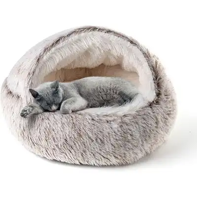 HausPets Cama peluche gatos forma donut curry, capucha,,, 5050cm - Artículo 1 - HausPets - Comparador de precios
