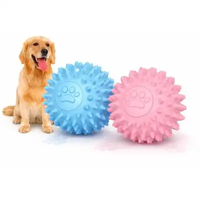 HausPets Pelota para perros indestructible con sonido y pinchos (TPR) - Azul y rosa / Juego de 2 - HausPets - Comparador de precios