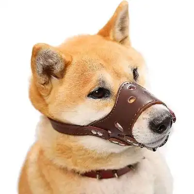 MCBOSON Bozal ajustable de cuero suave marrón para perros - Una pieza - Mcboson - Comparador de precios