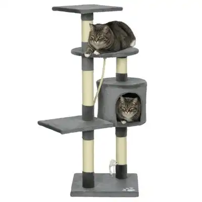 PawHut Árbol para Gato 40x40x116 cm Gris Oscuro - 1 Article - PawHut - Comparador de precios