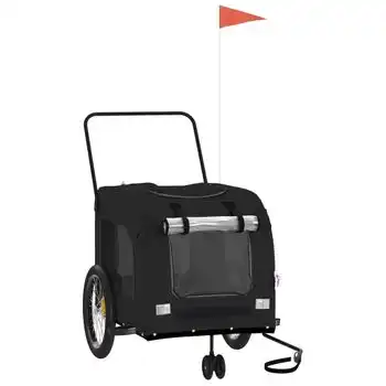 Remolque De Bicicleta Mascotas Hierro Tela Oxford Negro Vidaxl - VIDAXL - Comparador de precios