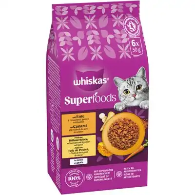 Whiskas 1+ Superfoods Selección Mixta en gelatina 6 x 50 g - Pato e hígado de pollo - Whiskas - Comparador de precios