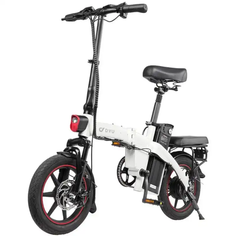Dyu A5 Bicicleta Eléctrica 14" 350W Batería 48v7.5Ah 40km con Frenos de Disco Blanco