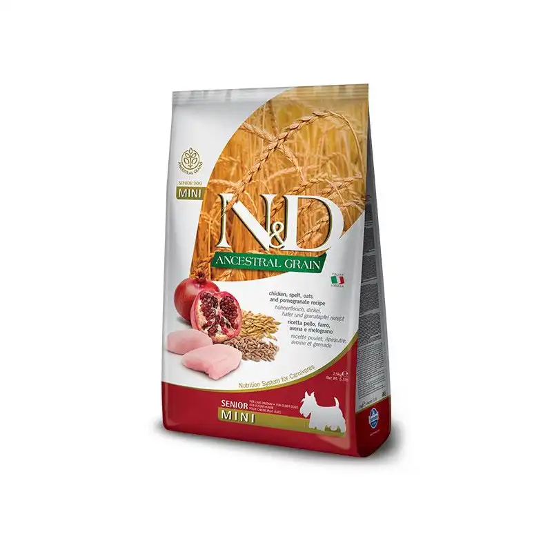 Farmina ND Dog Ancestral Grain Senior Mini Pollo pienso para perros, Peso 2.5Kg - Farmina - Comparador de precios