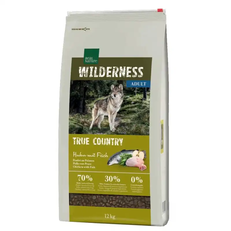 Real Nature Wilderness True Country para perros de todos los tamaños de Pollo y Pescado, Peso 4 Kg. - Real Nature - Comparador de precios