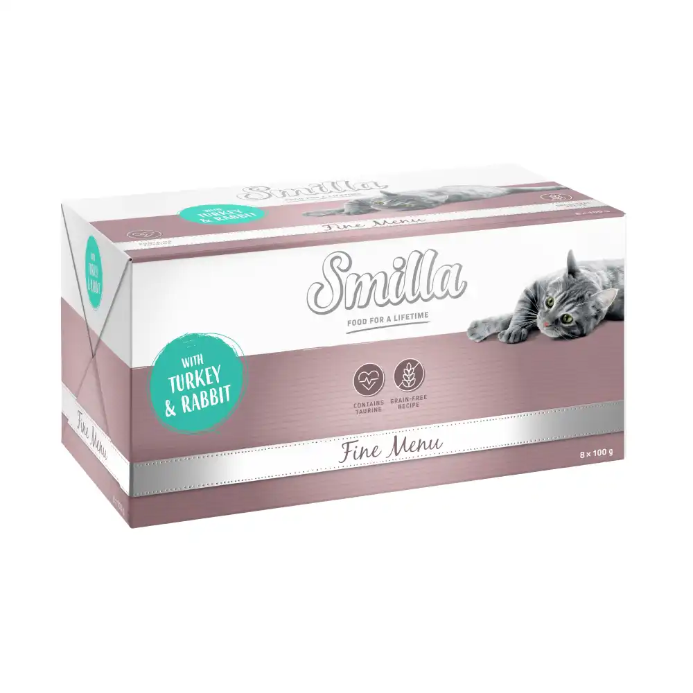 Smilla Fine Menu 8 x 100 g comida húmeda para gatos ¡con gran descuento! - Pavo y conejo - Smilla - Comparador de precios