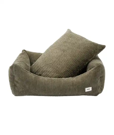 CAFIDE Cama SNOZY pana verde para perro - 75x60x20 cm - Cafide - Comparador de precios
