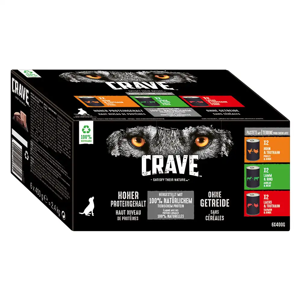 Crave Adult comida húmeda para perros: ¡15 % de descuento! - Pack mixto - 3 variantes (6 x 400 g)