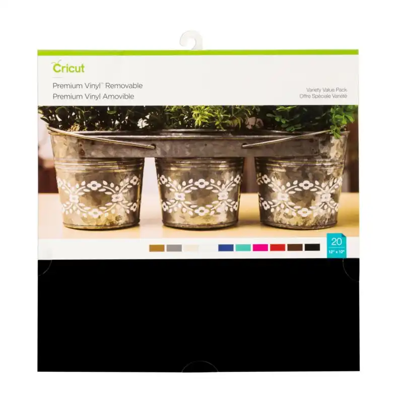 Cricut Vinilo Premium Value Pack Vinilo de Transferencia Térmica Extraible 20 Unidades
