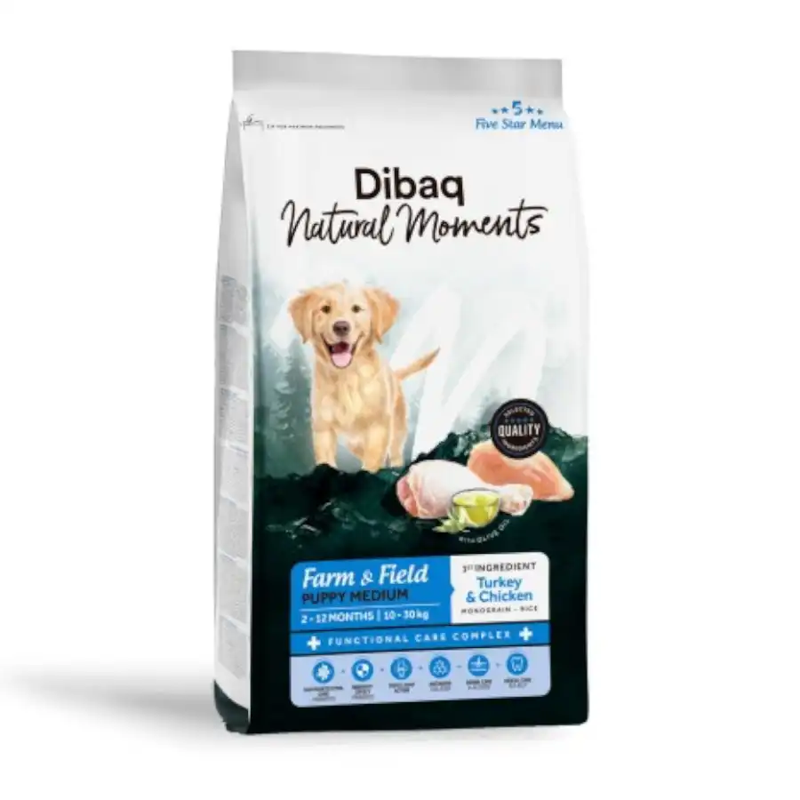 Dibaq Natural Moments Pienso Medium Pavo y Pollo para cachorro - 12 kg - Dibaq - Comparador de precios