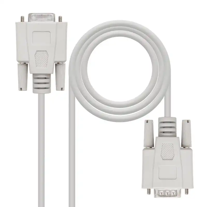 Nanocable Cable Serie RS232 DB9 Macho a DB9 Hembra 1.8m Beige