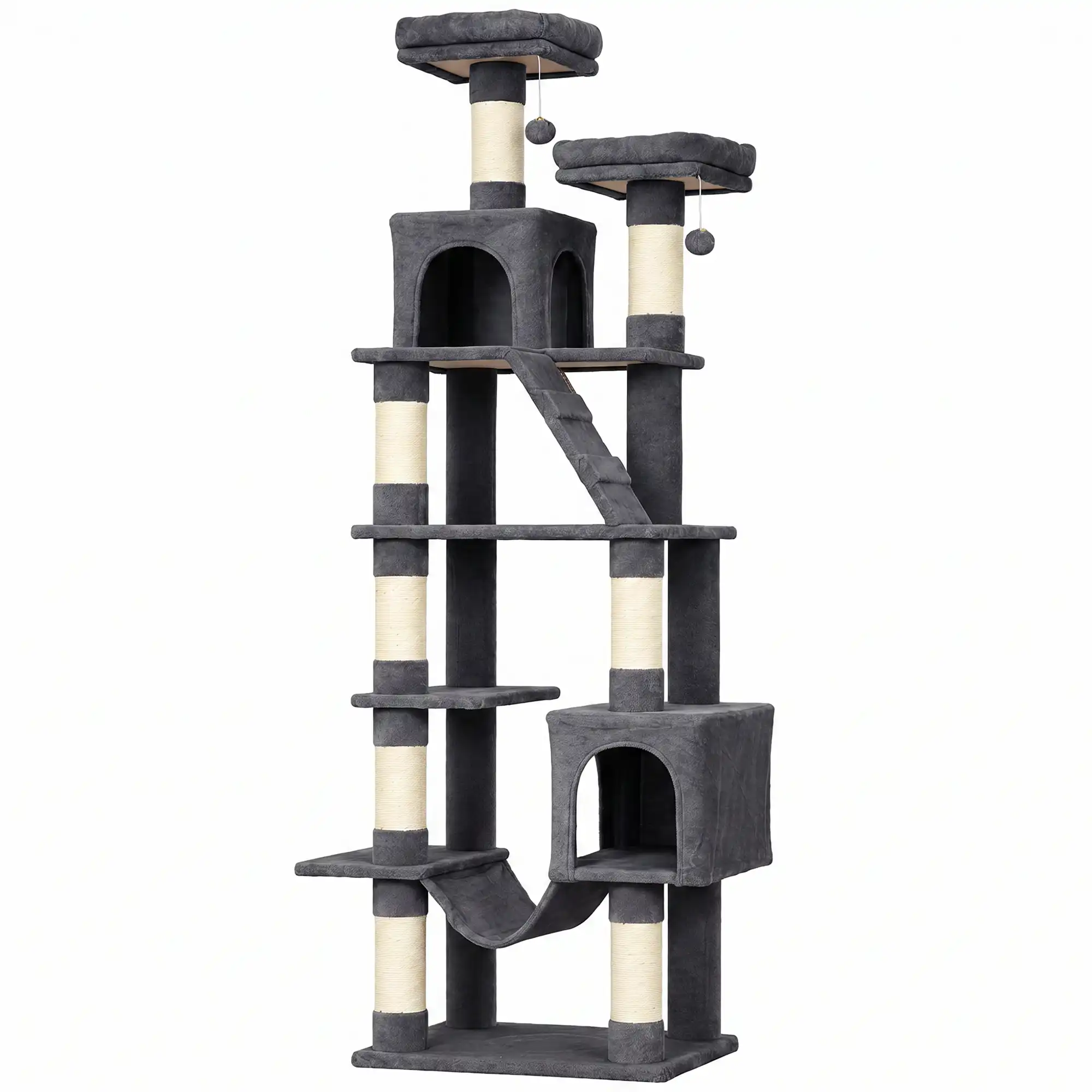 PawHut Árbol para gato Gris Oscuro - 60x48x204 cm - PawHut - Comparador de precios
