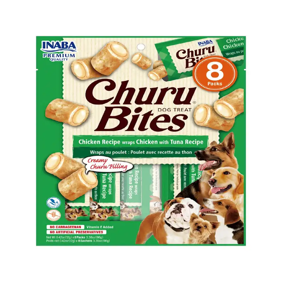 Churu Bocaditos Bites de Pollo con Atún para perros – Multipack 8 - Churu - Comparador de precios