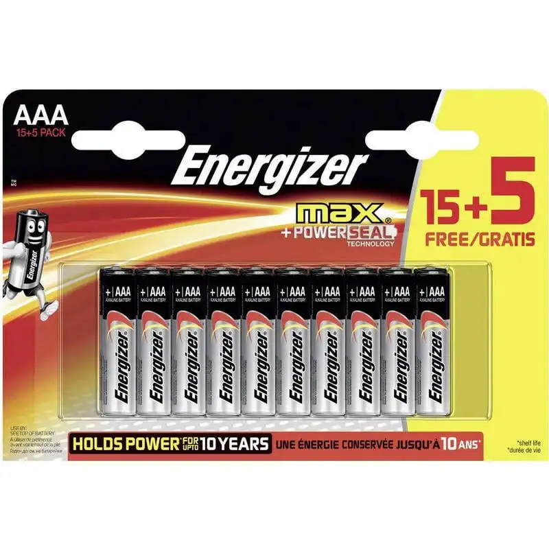 Energizer Max Powerseal Pilas Alcalinas AAA LR03 20 Unidades