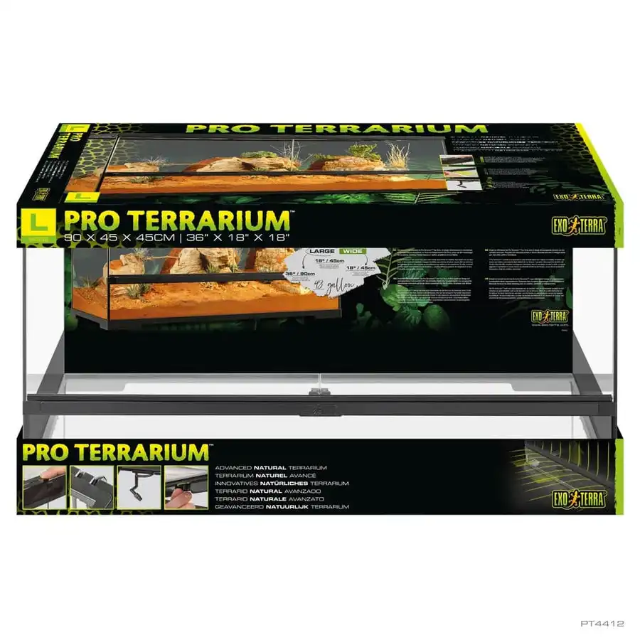 Exo Terra - Pro Terrarium-L,90x45x30cm-LOW - 90 cm x 45 cm x 45 cm - Exo Terra - Comparador de precios