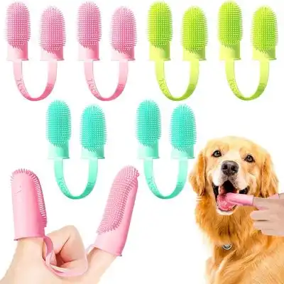 FurryFusion Cepillo de dedos para perros y gatos, paquete de 3 - Rosa - Furry Fusion - Comparador de precios