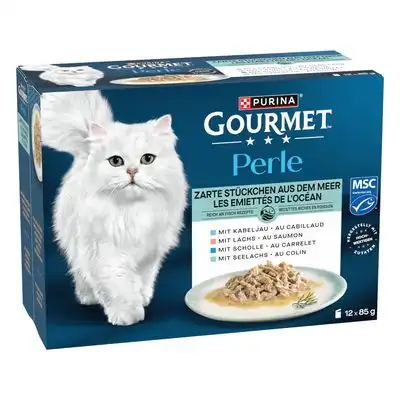 Gourmet Perle Selección variada 24 x 85 g - Pack ahorro - Delicados trozos del mar en salsa (4 variedades) - Gourmet - Comparador de precios