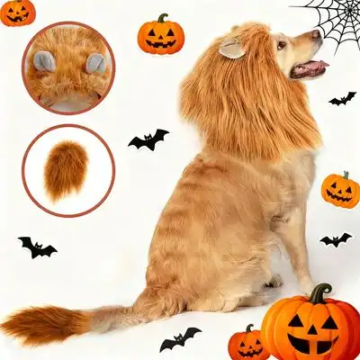 IntiMeg Halloween: Disfraz de león con melena y orejas para perro - S - IntiMeg - Comparador de precios