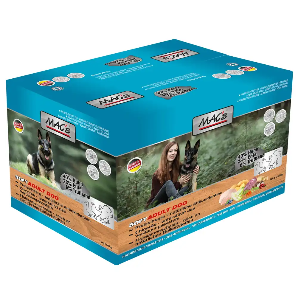 MAC's Soft Grain Free Pollo, Pato y Pavo - 3 x 5 kg