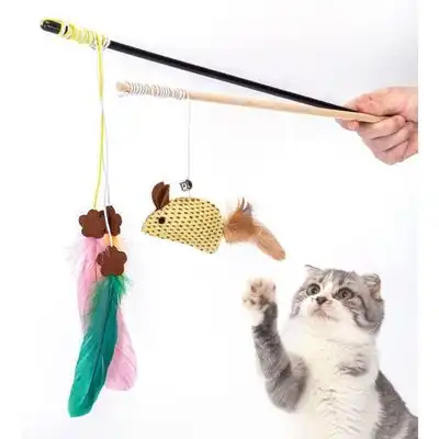 Pawffee 2 cañas de pescar para gatos, juguetes de plumas para gatitos - 1 pieza - Pawffee - Comparador de precios
