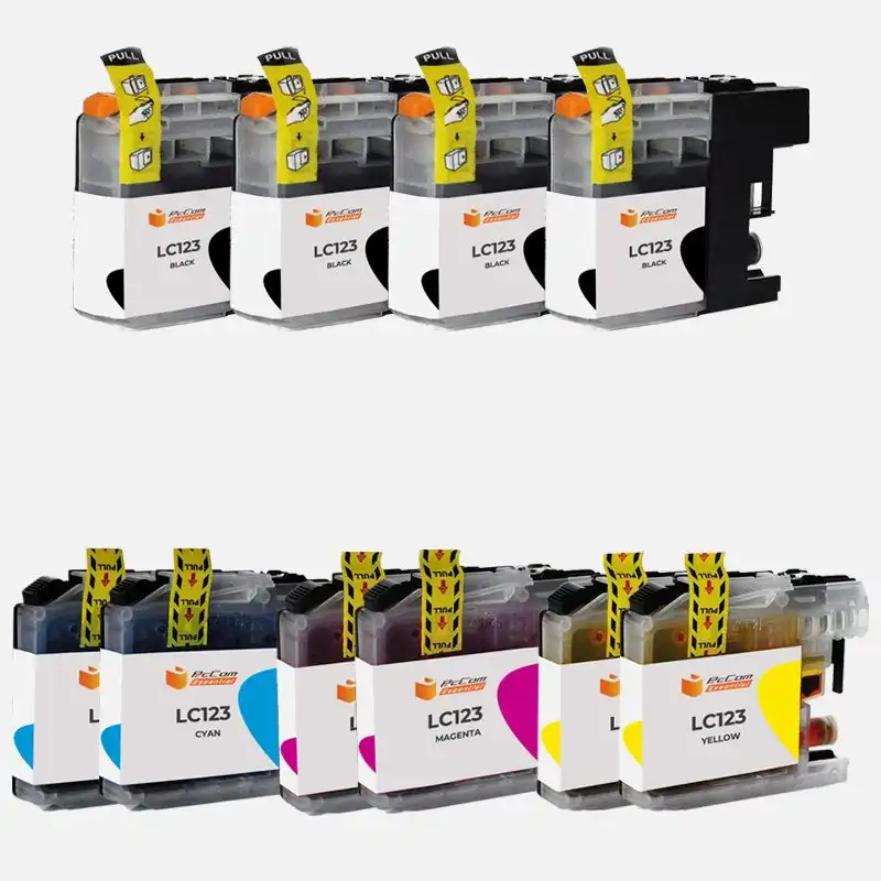 Pccom Essential Brother Lc123/lc121 Cartucho Tinta Compatible Negro/cian/magenta/amarillo Pack 10