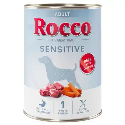 Rocco Sensitive 6 x 400 g - Nueva receta: Vacuno con zanahoria - Rocco - Comparador de precios