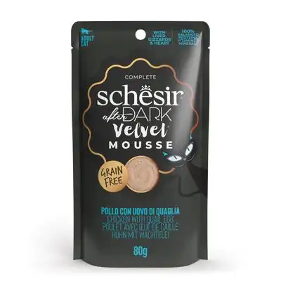 Schesir After Dark Velvet Mousse 12 x 80 g - Pollo con huevo de codorniz - Schesir - Comparador de precios