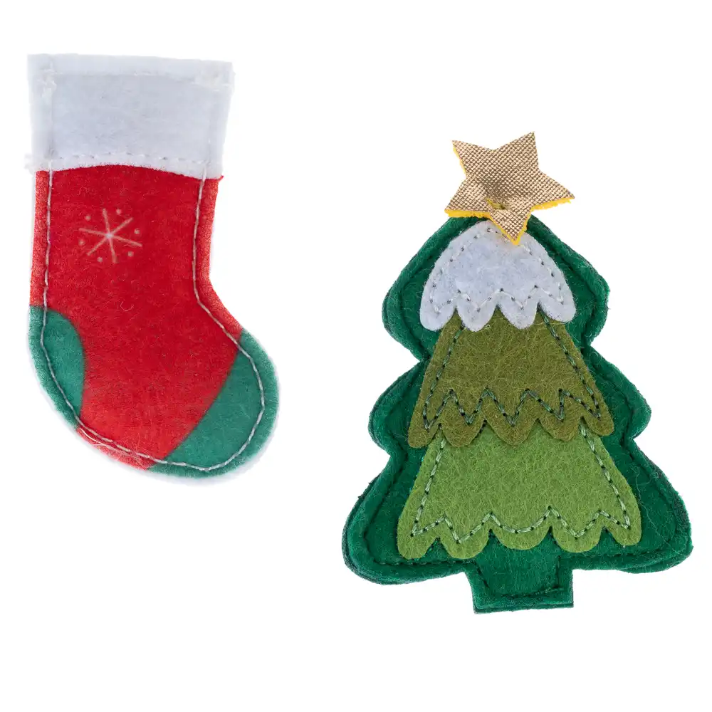 Set de juguetes para gatos TIAKI Árbol de Navidad y calcetín - set de 2